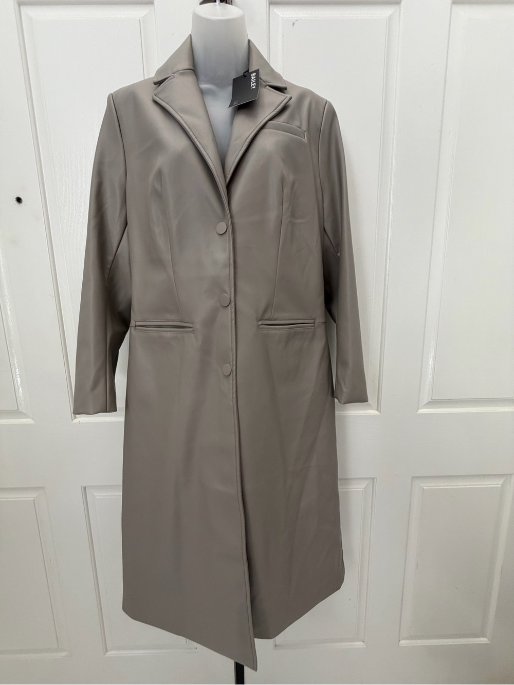 Bailey 44 Taupe Long Trench Coat Sz L